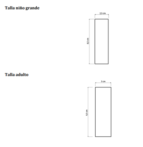 Tallas niño grande y adulto